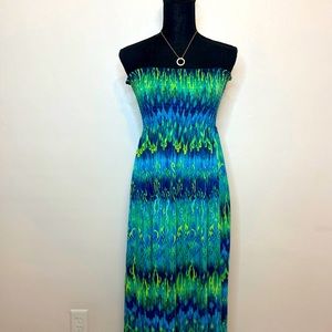 Faded Glory Dress Large Maxi Strapless